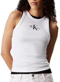 Calvin Klein Jeans Mouwloze Tanktop met Boothals en Print White Dames - Foto 3