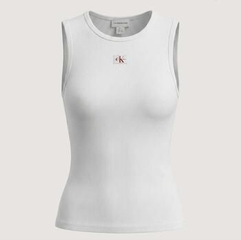 Calvin Klein Jeans Top SL WOVEN LABEL 2X2 BABY RIB CUTO