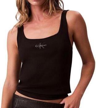 Calvin Klein Jeans Slim fit top met logoprint model 'Scoop' - Foto 3