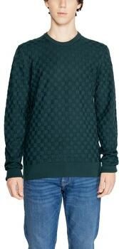 Calvin Klein Groene Gebreide Ronde Hals Sweater Mannen Green Heren