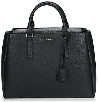 Calvin Klein Zwarte Polyester Handtas met 2 Handvatten en Afneembare Schouderband Black Dames
