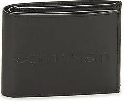 Calvin Klein Leren Kaarthouder Portemonnee Modern Compact Ontwerp Black Heren