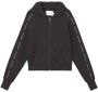 Calvin Klein Crop Zip Hoodie met Logo Black Dames - Thumbnail 1