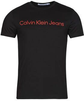 Calvin Klein Biologisch katoenen T-shirt Klassieke ronde hals Black Heren