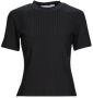 Calvin Klein Geribbeld T-shirt met Cut-Out Details Black Dames - Thumbnail 2