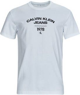 Calvin Klein Jeans Heren Print T-shirt Wit Korte Mouw White Heren