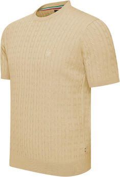 Cappuccino Italia T-shirt Korte Mouw Loreto Cable Knit