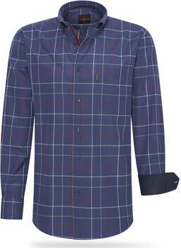 Cappuccino Italia Overhemd Lange Mouw Regular Fit Overhemd Navy Big Check