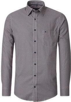 Casa Moda Overhemd Lange Mouw Overhemd Print Blauw