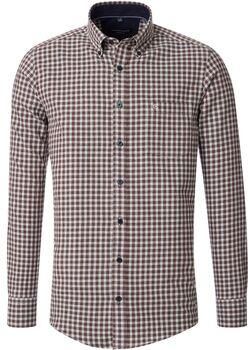 Casa Moda Overhemd Lange Mouw Overhemd Ruiten Bruin