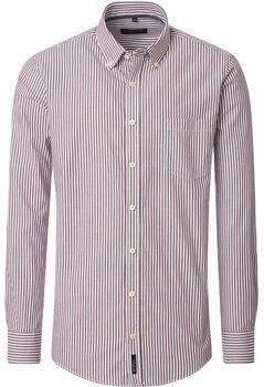 Casa Moda Overhemd Lange Mouw Overhemd Strepen Burgundy