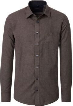 Casa Moda Overhemd Lange Mouw Overhemd Structure Bruin