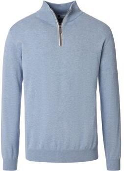 Casa Moda Sweater Halfzip Trui Solid Lichtblauw