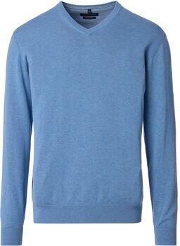 Casa Moda Sweater Pullover V-Hals Blauw