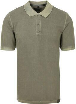 Casa Moda T-shirt Polo Piqué Garment Dye Olijfgroen