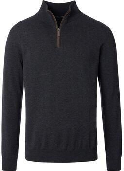 Casa Moda Trui Halfzip Trui Solid Antraciet