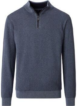 Casa Moda Trui Halfzip Trui Structure Blauw