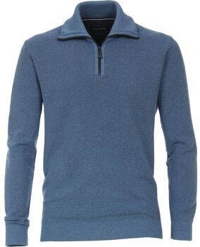 Casa Moda Sweater Halfzip Trui Blauw