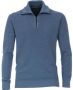 Casa Moda trui opstaande kraag blauw effen katoen - Thumbnail 1