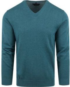 Casa Moda Sweater Pullover V-Hals Petrol Groen