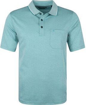 Casa Moda T-shirt Polo Stretch Melange Turquoise