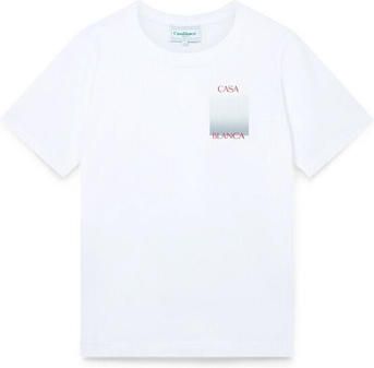 Casablanca T-shirt Korte Mouw GRADIENT SQUARE PRINTED T-SHIRT WHITE