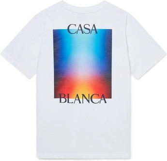 Casablanca T-shirt Korte Mouw GRADIENT STACKED LOGO T-SHIRT WHITE