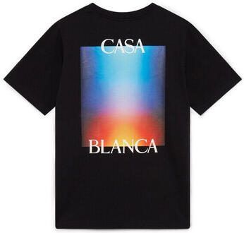Casablanca T-shirt Korte Mouw GRADIENT STACKED LOGO TSHIRT BLACK