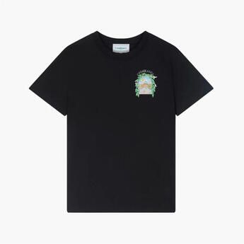 Casablanca T-shirt Korte Mouw L'ARCHE DE TENNIS TSHIRT BLACK - Foto 2