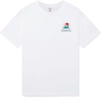 Casablanca T-shirt Korte Mouw MONTAGNE ONDULEE TSHIRT WHITE