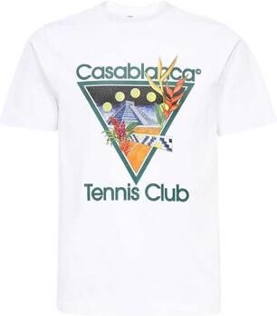 Casablanca Bedrukt Logo Katoenen T-Shirt Wit White Heren