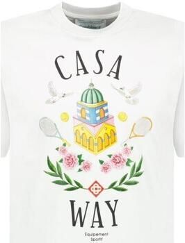 Casablanca Bedrukt Logo Katoenen T-Shirt Wit White Heren - Foto 3