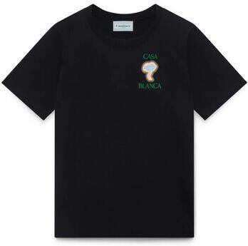 Casablanca T-shirt Korte Mouw RAINBOW MUSHROOM T-SHIRT BLACK