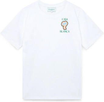 Casablanca T-shirt Korte Mouw RAINBOW MUSHROOM T-SHIRT WHITE