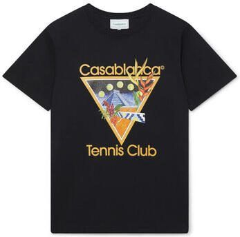 Casablanca T-shirt Korte Mouw T-SHIRT TENNIS CLUB ICON BLACK