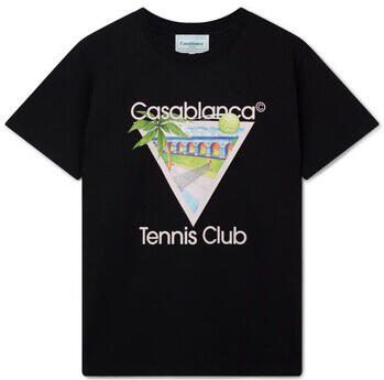 Casablanca T-shirt Korte Mouw T-SHIRT TENNIS CLUB ICON SCREEN PRINTED BLACK