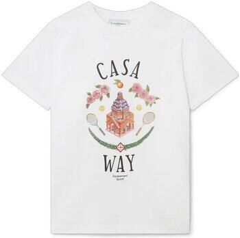 Casablanca Bedrukt Logo Katoenen T-Shirt Wit White Heren - Foto 4