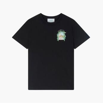 Casablanca T-shirt Korte Mouw L'ARCHE DE TENNIS TSHIRT BLACK - Foto 2