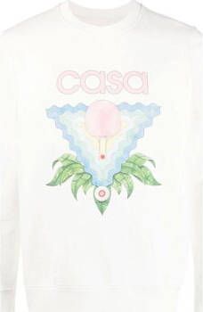 Casablanca Organisch Katoenen Memphis Bedrukte Sweatshirt White Heren