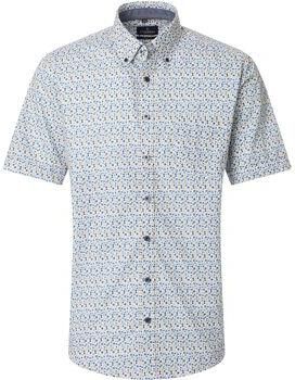 Casamoda Overhemd Korte Mouw Korte Mouwen Overhemd Dots Blauw