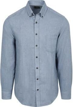 Casamoda Overhemd Lange Mouw Overhemd Faux Uni Blauw
