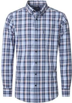 Casamoda Overhemd Lange Mouw Overhemd Ruiten Blauw