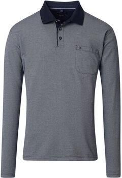 Casamoda Polo Shirt Lange Mouw Long Sleeve Polo Structure Blauw