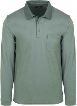 Casamoda Polo Shirt Lange Mouw Long Sleeve Polo Structure Groen