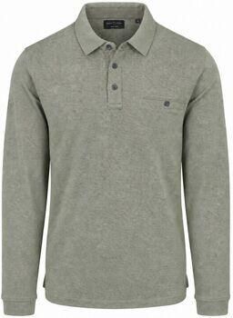 Casamoda Polo Shirt Lange Mouw Longsleeve Polo Structure Groen