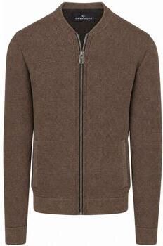 Casamoda Sweater Vest Zip Structure Bruin
