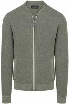 Casamoda Sweater Vest Zip Structure Groen