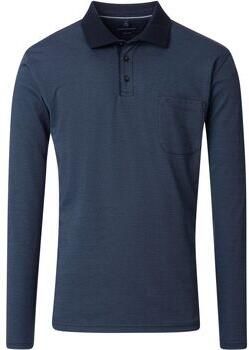 Casamoda Sweaters Long Sleeve Polo Structure Navy