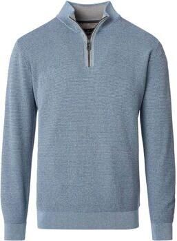 Casamoda Trui Halfzip Trui Structure Melange Blauw