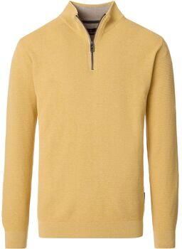 Casamoda Trui Halfzip Trui Structure Melange Geel